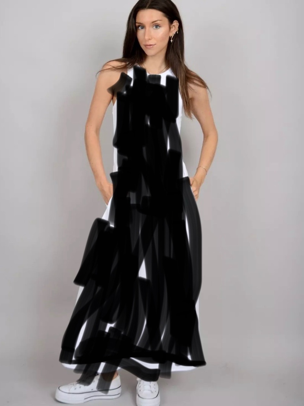 OAK&IVY  Sleeveless Halter Maxi Dress—BLACK